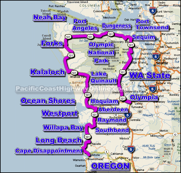 Pacific Coast Highway Washington State Map